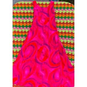 Fabulous 60s/70s Fluorescent Psychedelic Brushstroke Sleeveless Hawaiian Maxi